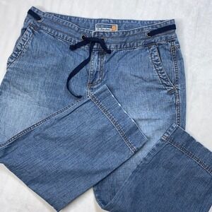 Old Navy Jeans Denim Capris Cropped‎ Mid Rise Womens 10 Drawstring Waist Vintage